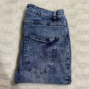 Urban Id Men's Blue Cotton Stretch Distressed Skinny Moto Denim Jeans Size 30